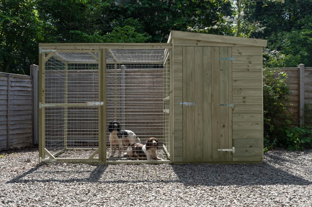 Dog kennel with run