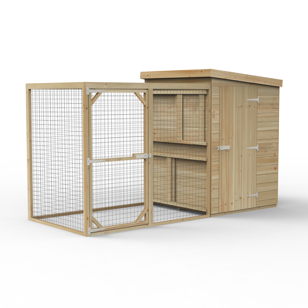 Dog kennel by forest